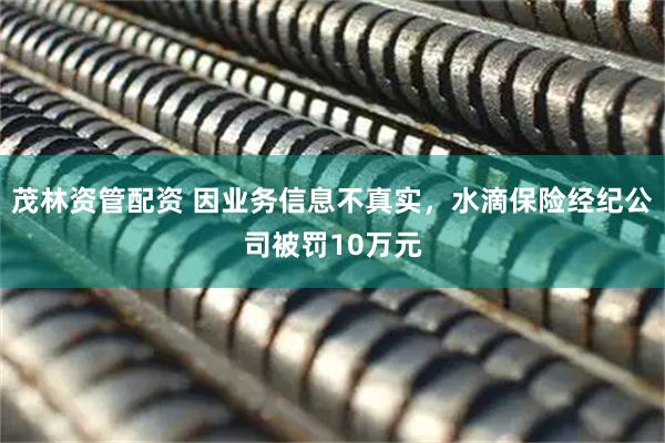 茂林资管配资 因业务信息不真实，水滴保险经纪公司被罚10万元